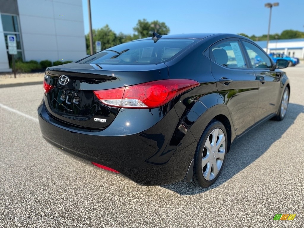 2012 Elantra Limited - Midnight Black / Gray photo #5