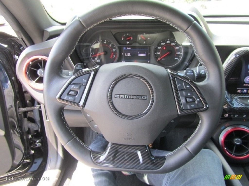 2021 Chevrolet Camaro LT1 Coupe Jet Black Steering Wheel Photo #142461353
