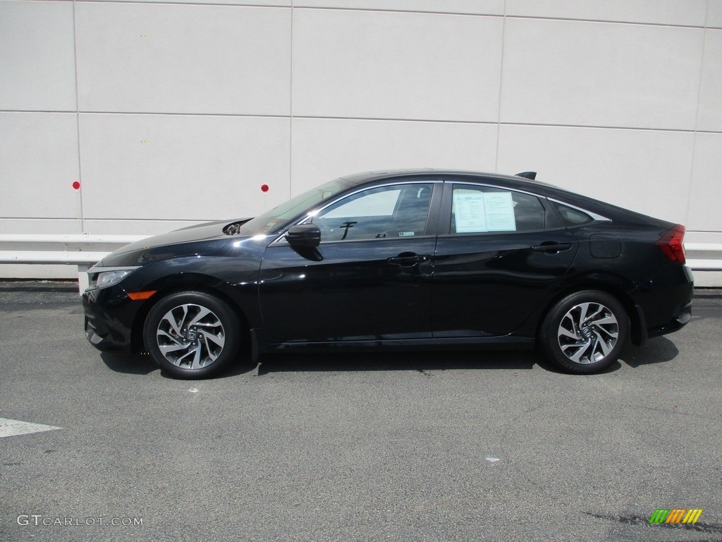 Crystal Black Pearl 2018 Honda Civic EX Sedan Exterior Photo #142461722