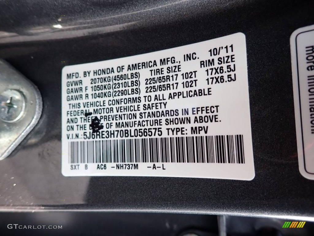 2011 CR-V EX-L - Polished Metal Metallic / Black photo #14