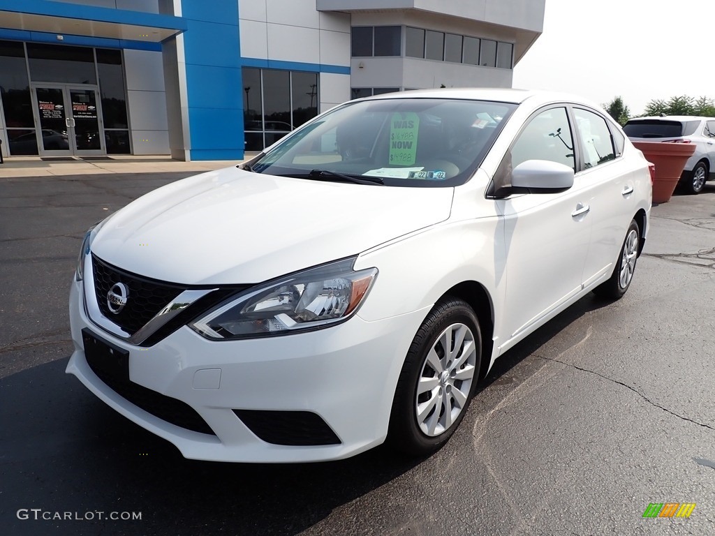 2017 Sentra SV - Aspen White / Charcoal photo #2
