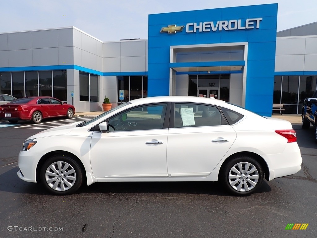 2017 Sentra SV - Aspen White / Charcoal photo #3