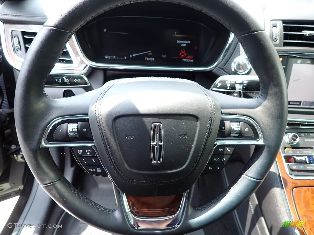 2019 Lincoln Continental Reserve AWD Ebony Steering Wheel Photo #142470146