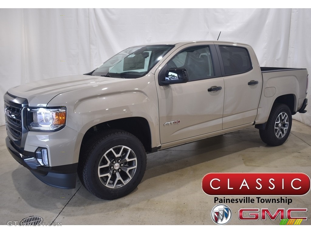 2021 Canyon AT4 Crew Cab 4WD - Desert Sand Metallic / Jet Black/Kalahari photo #1