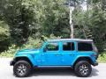2021 Hydro Blue Pearl Jeep Wrangler Unlimited Rubicon 4x4  photo #1