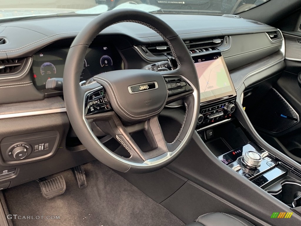 2021 Jeep Grand Cherokee L Overland 4x4 Black Dashboard Photo #142476279