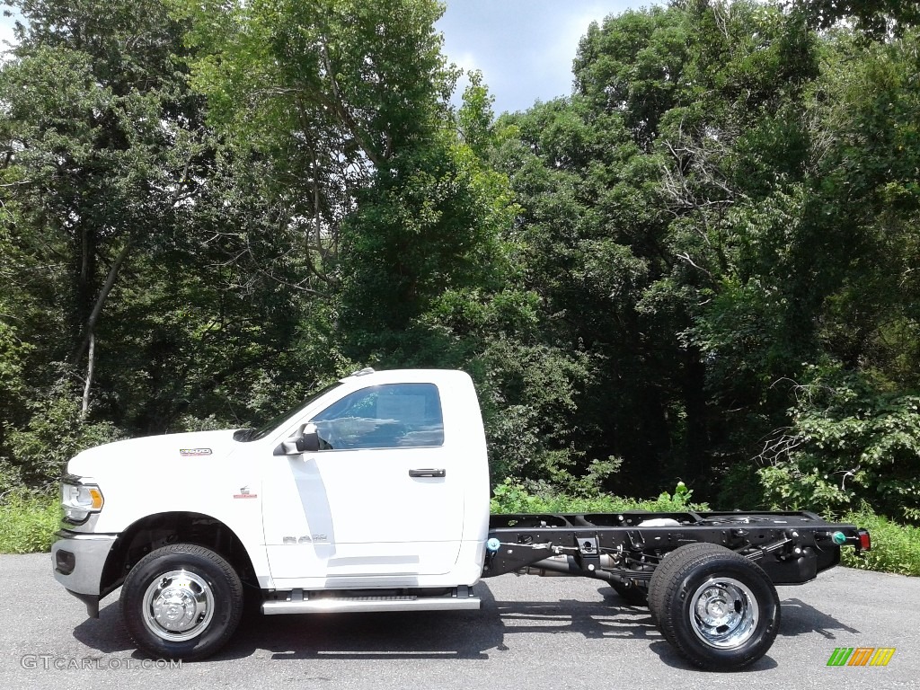 Bright White 2021 Ram 3500 Tradesman Regular Cab 4x4 Chassis Exterior Photo #142476649
