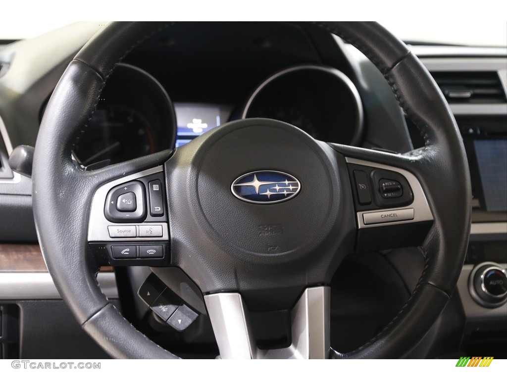 2015 Subaru Outback 2.5i Limited Slate Black Steering Wheel Photo #142477149
