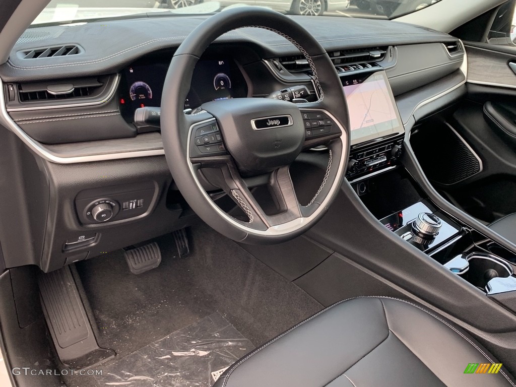2021 Jeep Grand Cherokee L Limited 4x4 Black Steering Wheel Photo #142478817