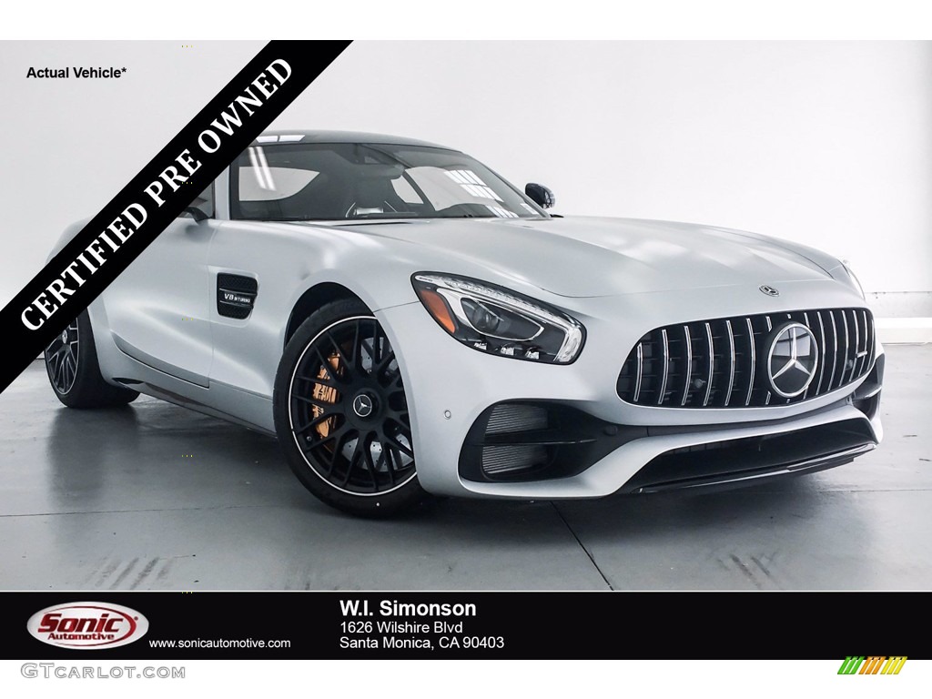 2018 AMG GT C Coupe - designo Iridium Silver Magno (Matte) / Black photo #1