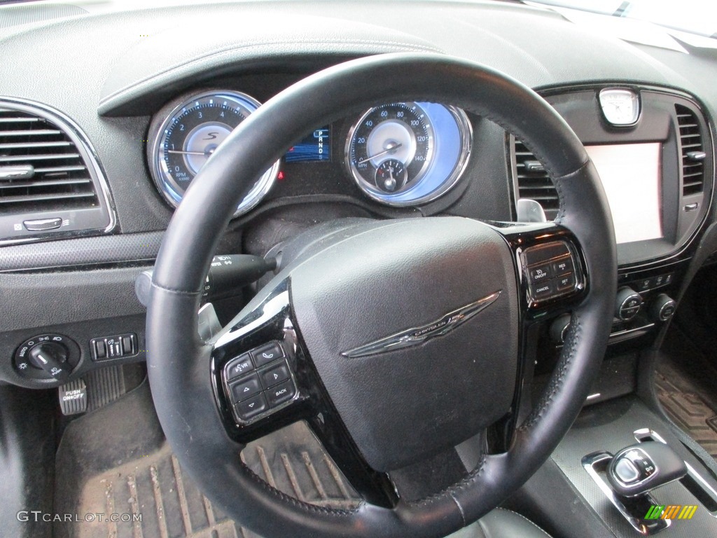 2014 Chrysler 300 S AWD Black Steering Wheel Photo #142485218