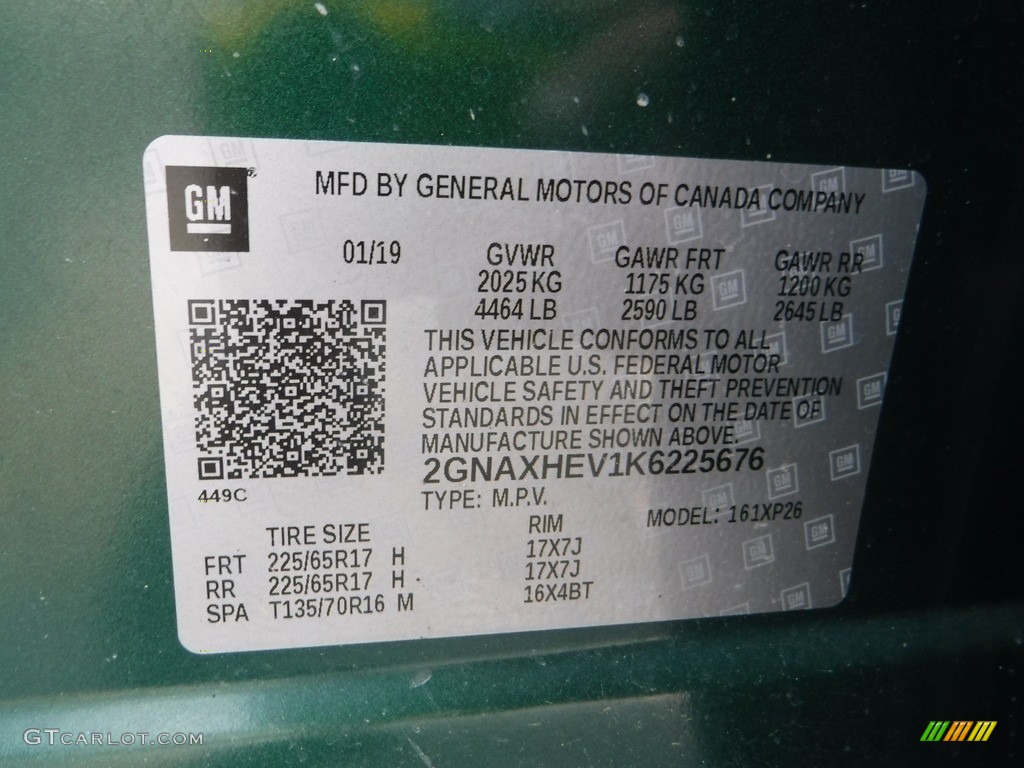 2019 Equinox LS - Ivy Green Metallic / Medium Ash Gray photo #26