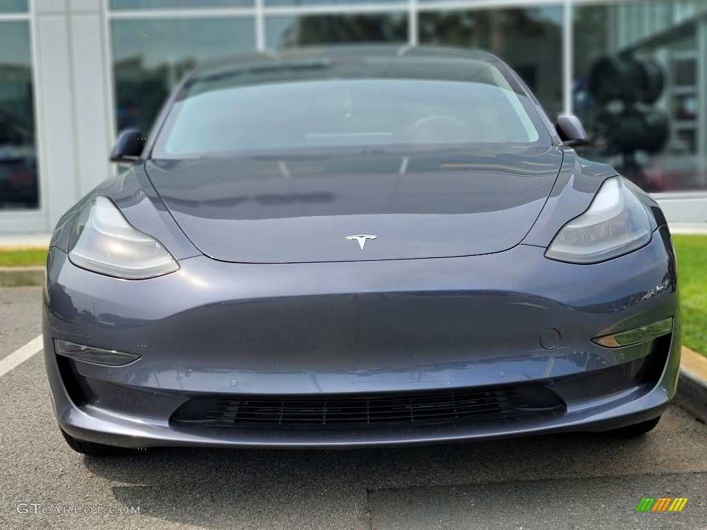 2021 Model 3 Standard Range Plus - Midnight Silver Metallic / Black photo #2