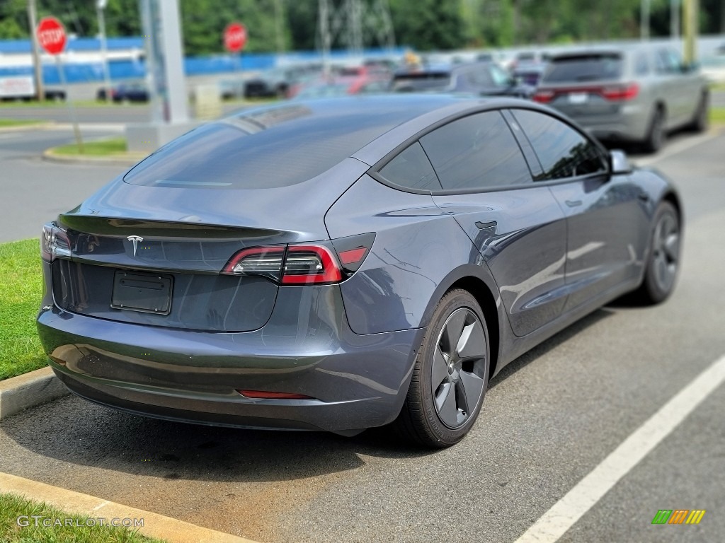 2021 Model 3 Standard Range Plus - Midnight Silver Metallic / Black photo #3