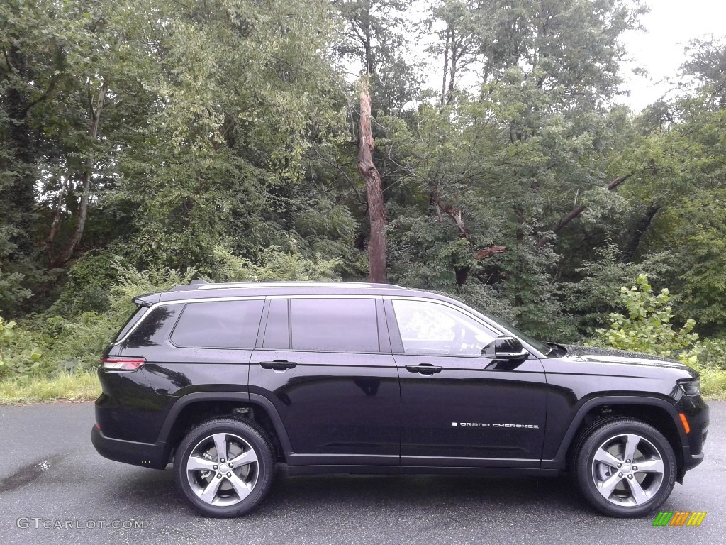 Diamond Black Crystal Pearl 2021 Jeep Grand Cherokee L Limited 4x4 Exterior Photo #142489311