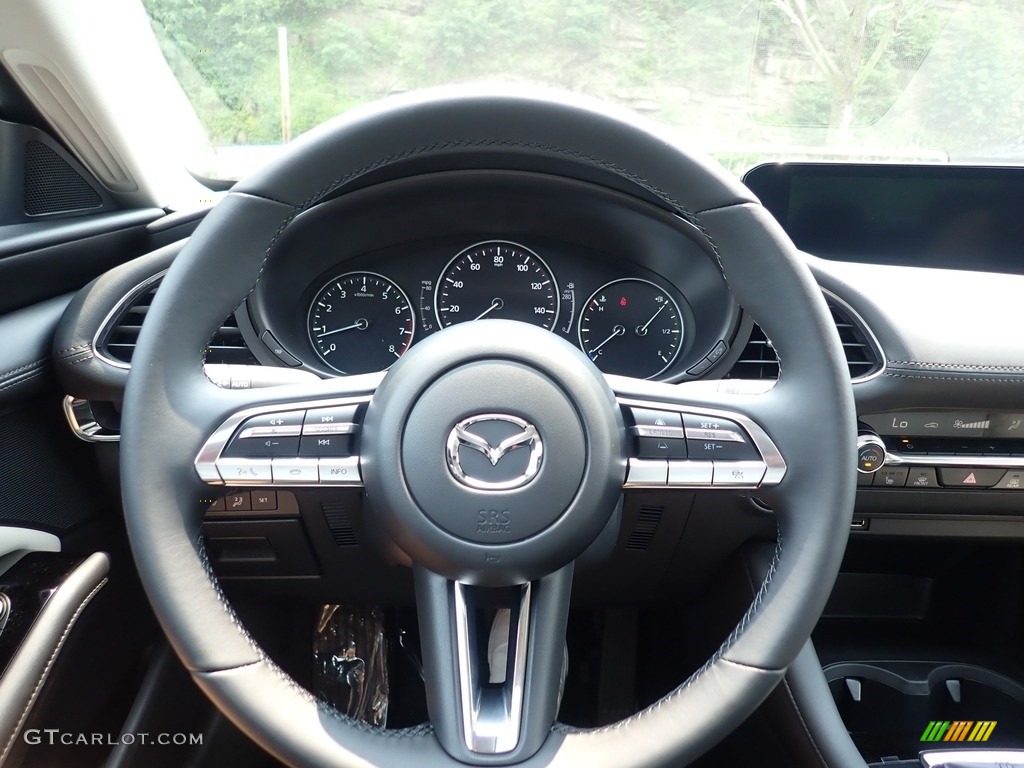 2021 Mazda Mazda3 Preferred Sedan AWD Greige Steering Wheel Photo #142489596