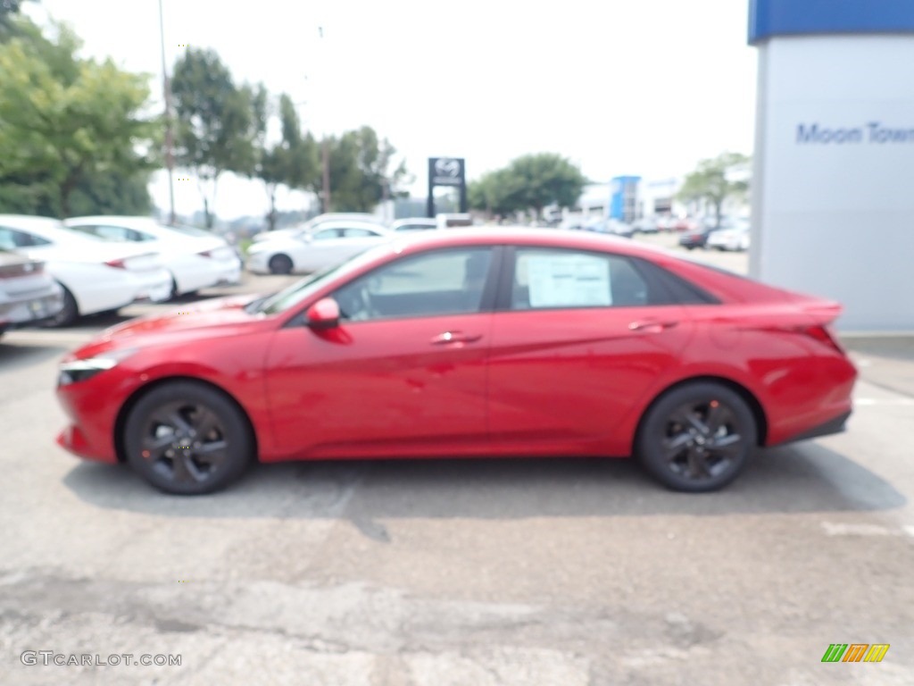 2021 Elantra SEL - Scarlet Red Pearl / Black photo #6