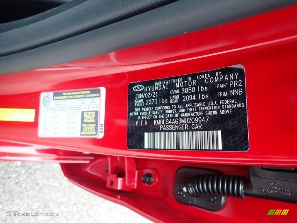 2021 Elantra SEL - Scarlet Red Pearl / Black photo #15