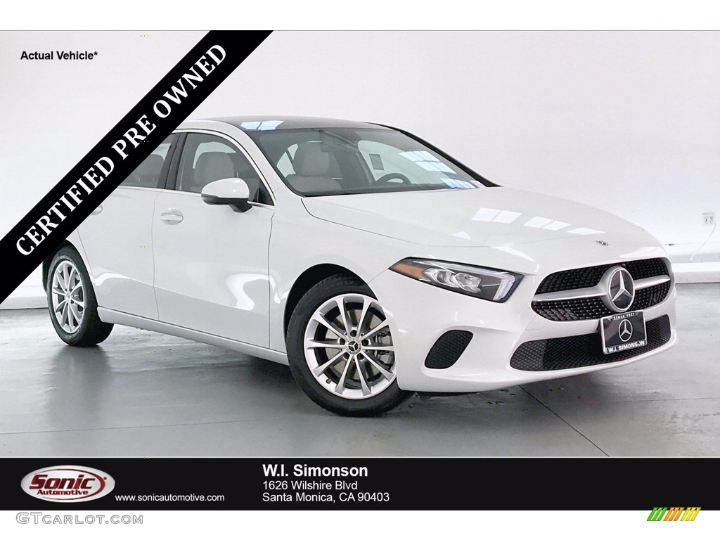 2020 A 220 Sedan - Digital White Metallic / Macchiato Beige photo #1