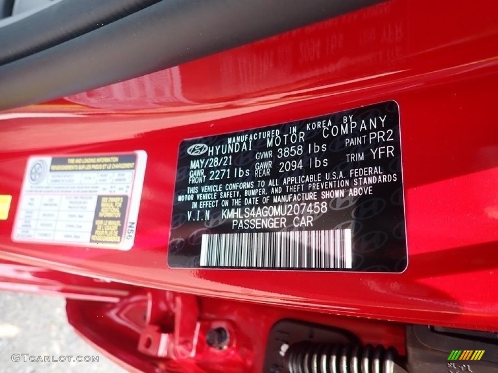 2021 Elantra SEL - Scarlet Red Pearl / Medium Gray photo #15