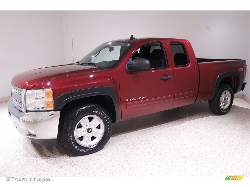 2013 Silverado 1500 LT Extended Cab 4x4 - Deep Ruby Metallic / Ebony photo #3