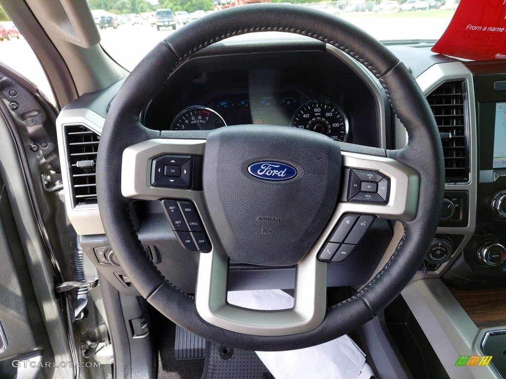 2020 Ford F150 Lariat SuperCrew Black Steering Wheel Photo #142494438