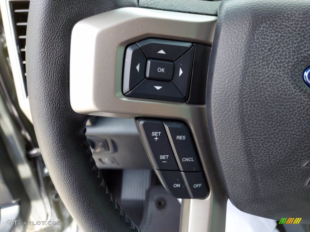 2020 Ford F150 Lariat SuperCrew Black Steering Wheel Photo #142494459