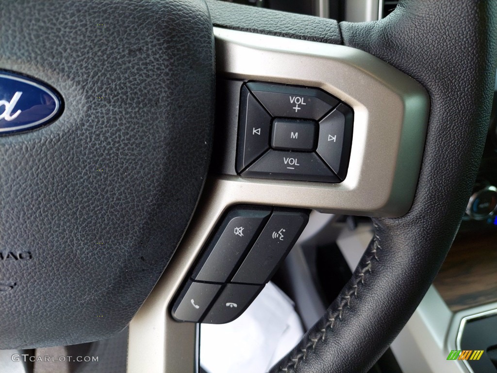 2020 Ford F150 Lariat SuperCrew Black Steering Wheel Photo #142494478