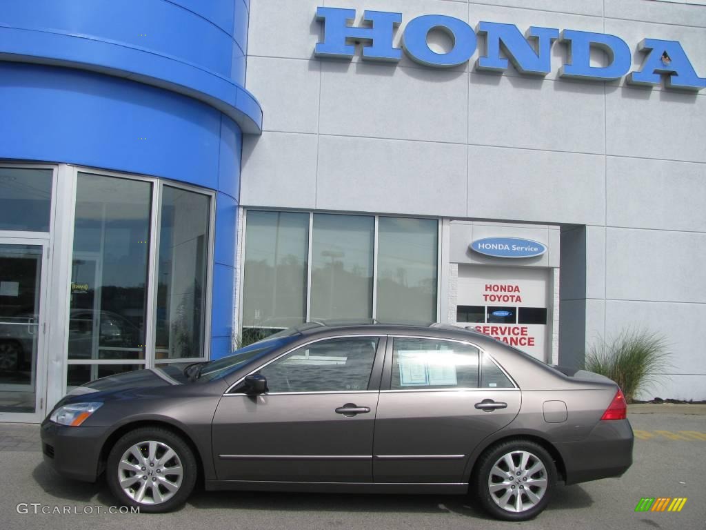 2007 Accord EX-L V6 Sedan - Carbon Bronze Pearl / Ivory photo #3
