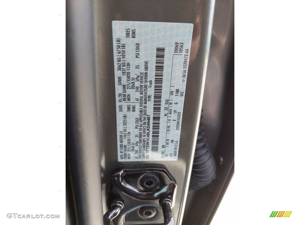 2020 F150 Lariat SuperCrew - Silver Spruce / Black photo #30