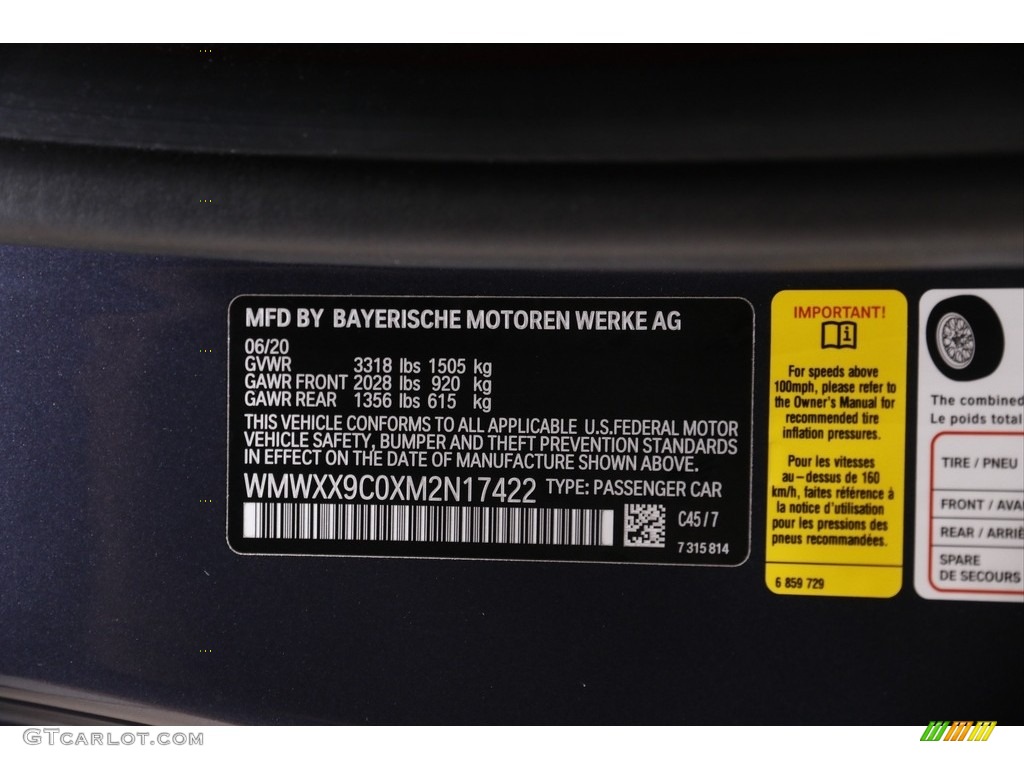 2021 Hardtop Color Code C45 for Racing Grey Metallic Photo #142496743