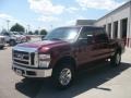 2008 Dark Toreador Red Ford F250 Super Duty Lariat Crew Cab 4x4  photo #3