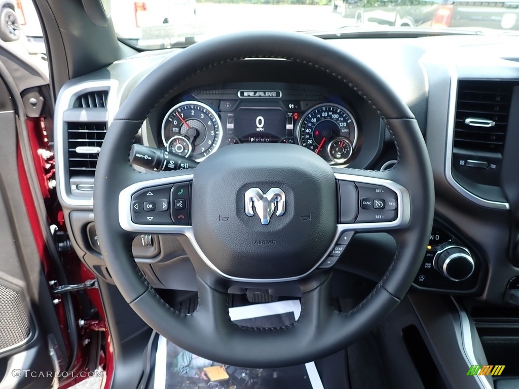 2021 Ram 1500 Big Horn Crew Cab 4x4 Black Steering Wheel Photo #142503253