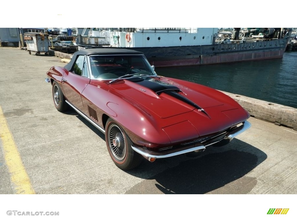 1967 Corvette Convertible - Marlboro Maroon / Black photo #9