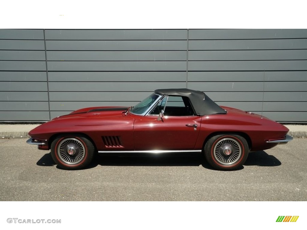 1967 Corvette Convertible - Marlboro Maroon / Black photo #10
