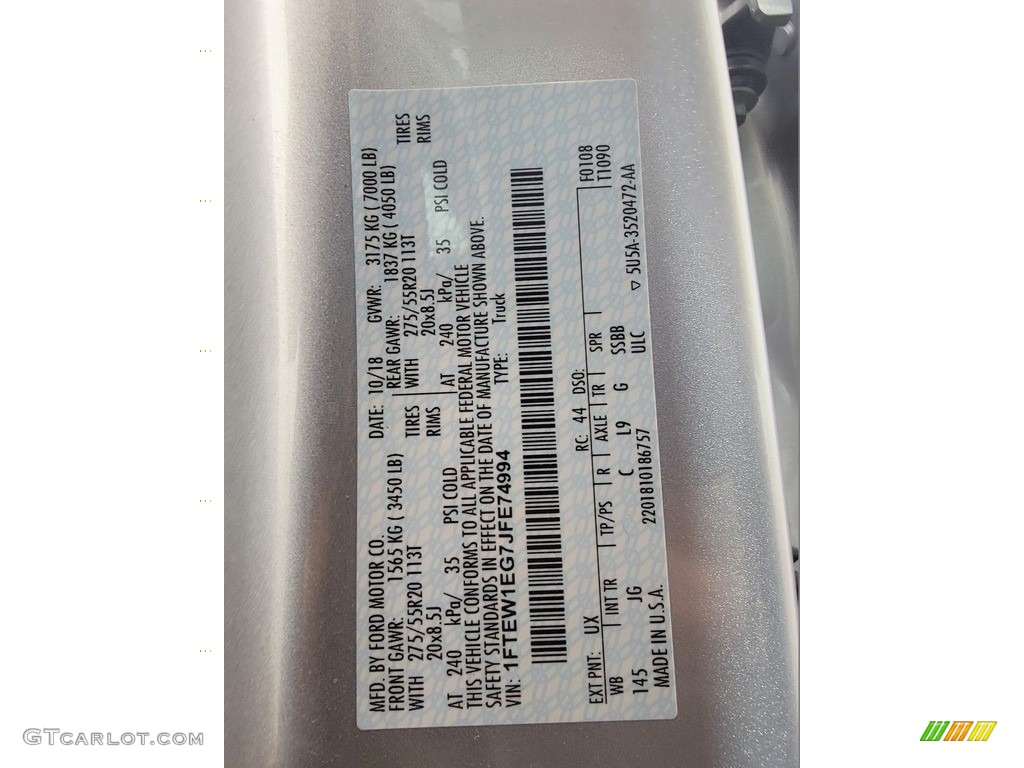 2018 F150 XL SuperCrew 4x4 - Ingot Silver / Earth Gray photo #35