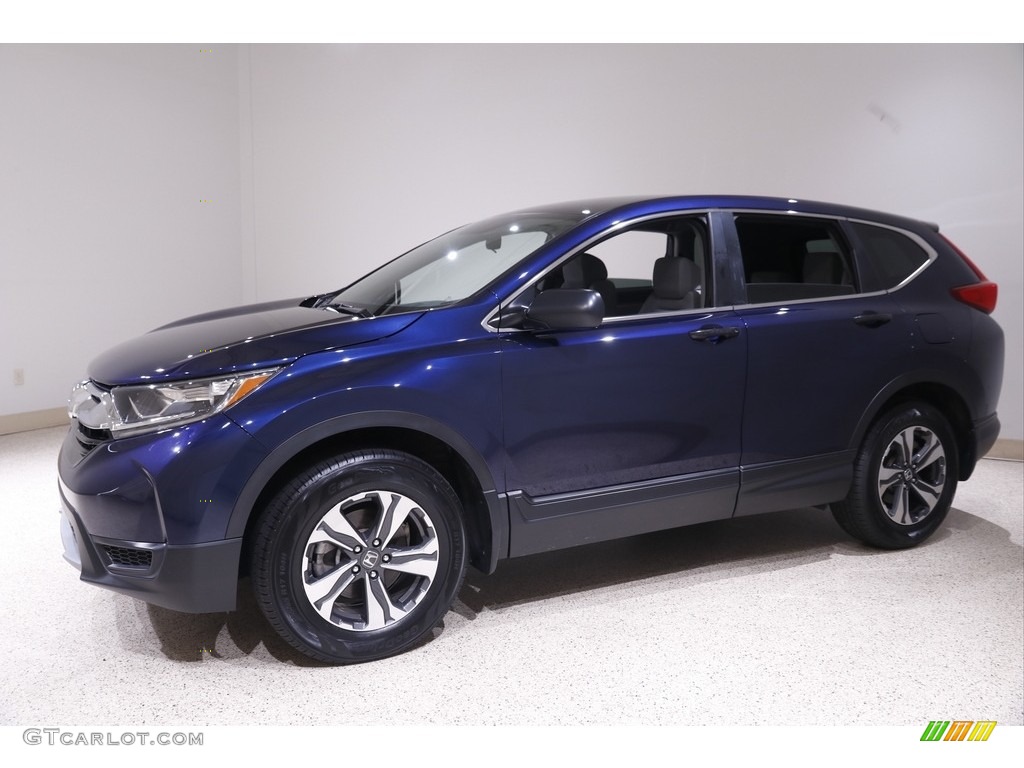 2018 CR-V LX AWD - Obsidian Blue Pearl / Gray photo #3