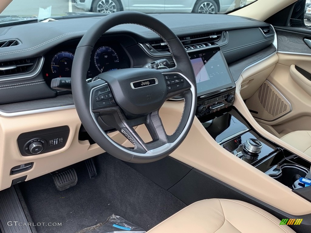 2021 Jeep Grand Cherokee L Limited 4x4 Global Black/Wicker Beige Dashboard Photo #142509236