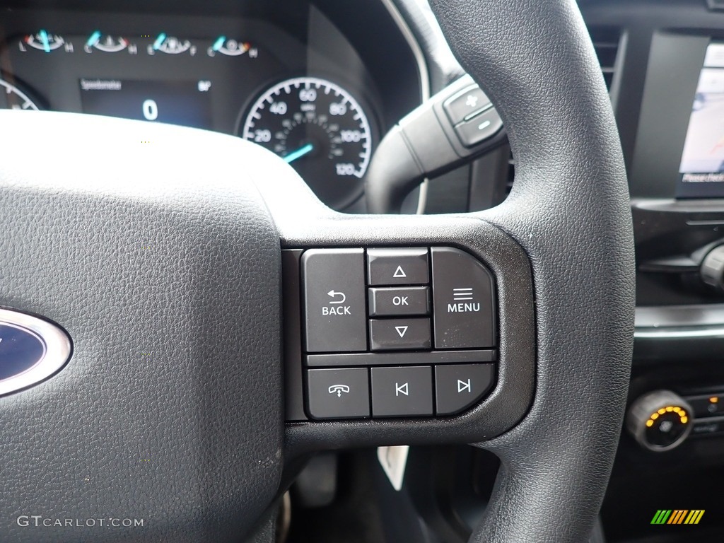 2021 Ford F150 STX SuperCrew 4x4 Black Steering Wheel Photo #142513801