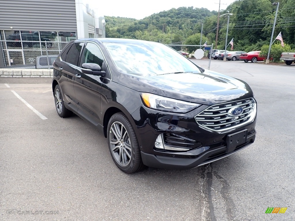 Agate Black Metallic 2021 Ford Edge Titanium AWD Exterior Photo #142513900