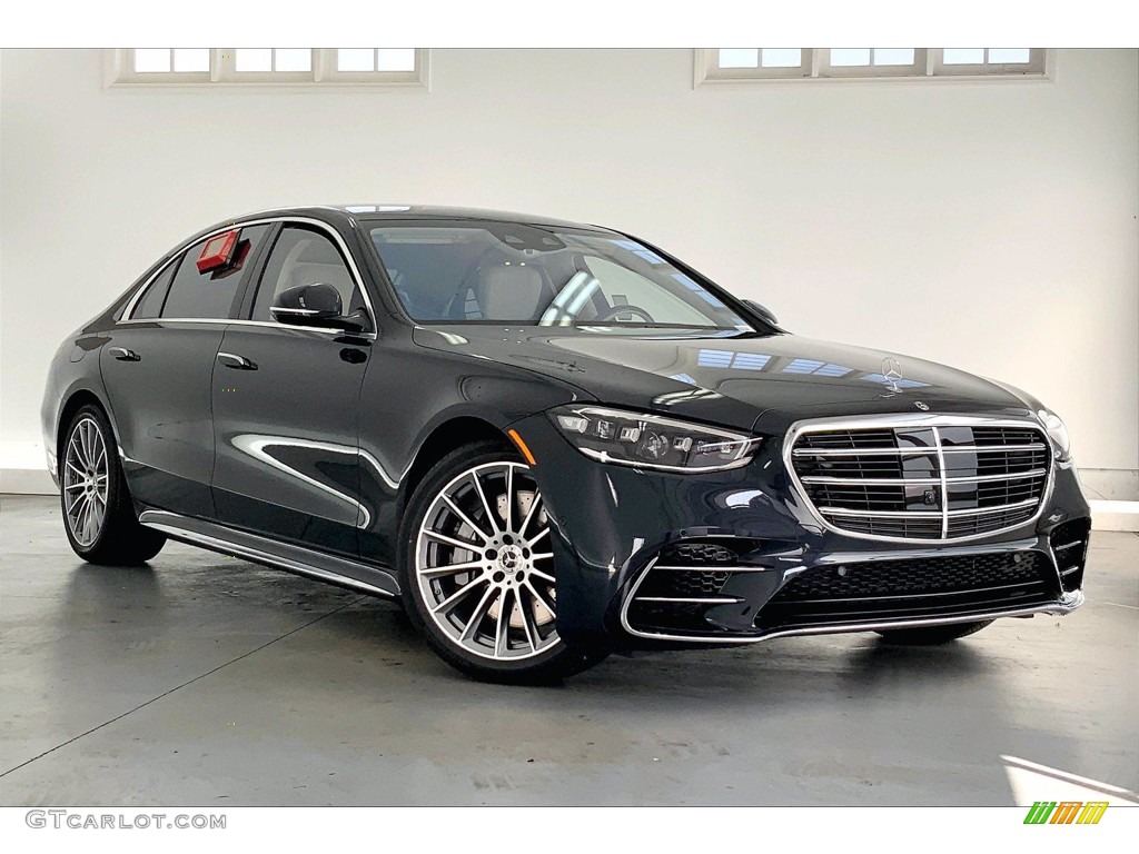 Anthracite Blue Metallic 2021 Mercedes-Benz S 580 4Matic Sedan Exterior Photo #142514311