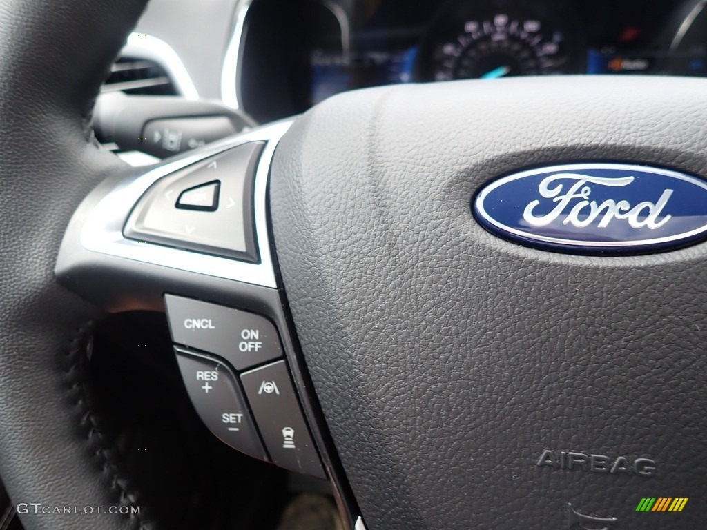 2021 Ford Edge Titanium AWD Ebony Steering Wheel Photo #142514341
