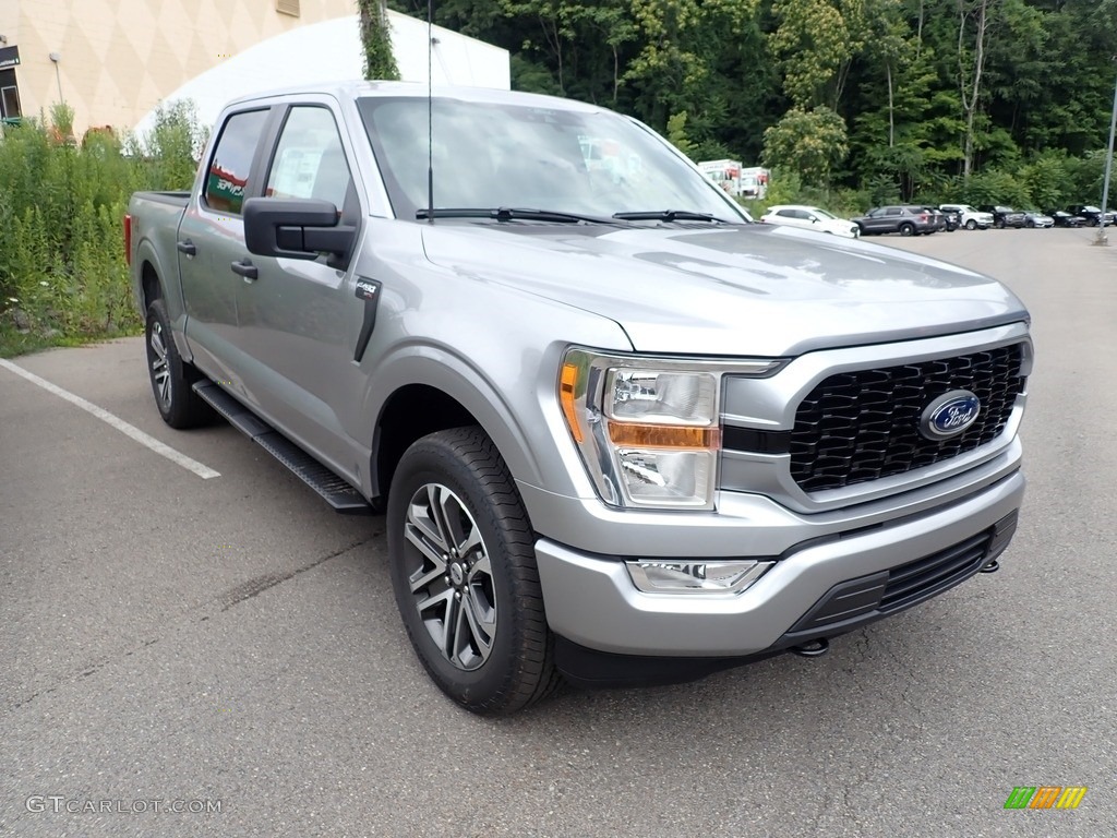 Iconic Silver 2021 Ford F150 STX SuperCrew 4x4 Exterior Photo #142514908