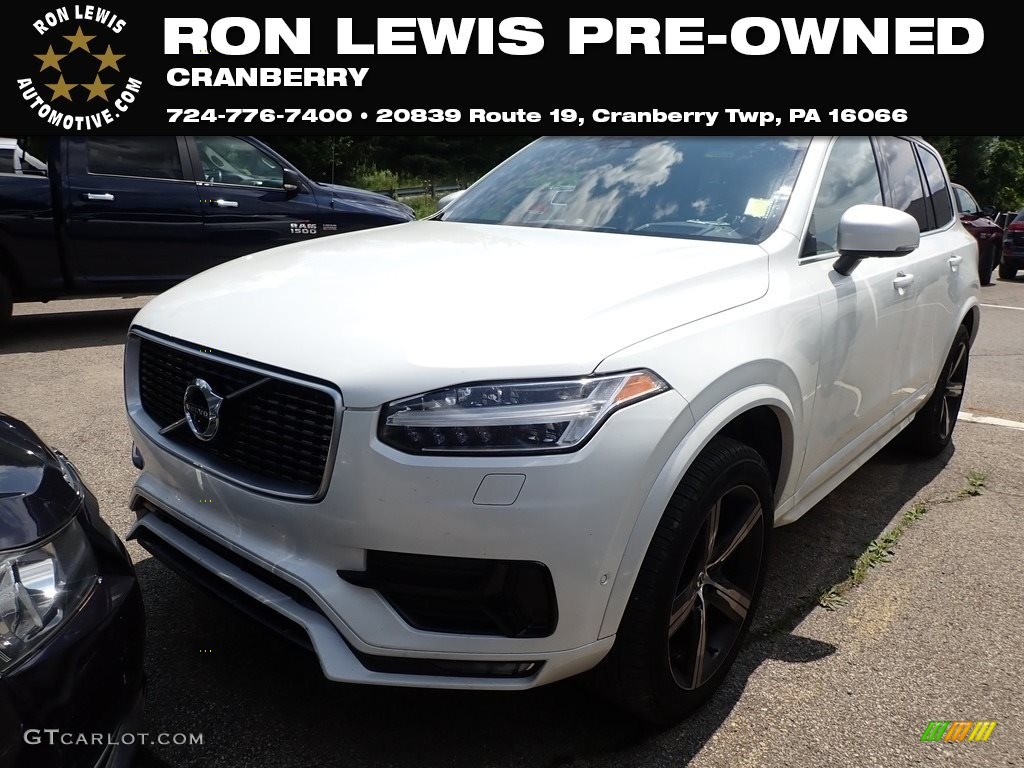 2018 XC90 T6 AWD R-Design - Crystal White Pearl Metallic / Charcoal photo #1