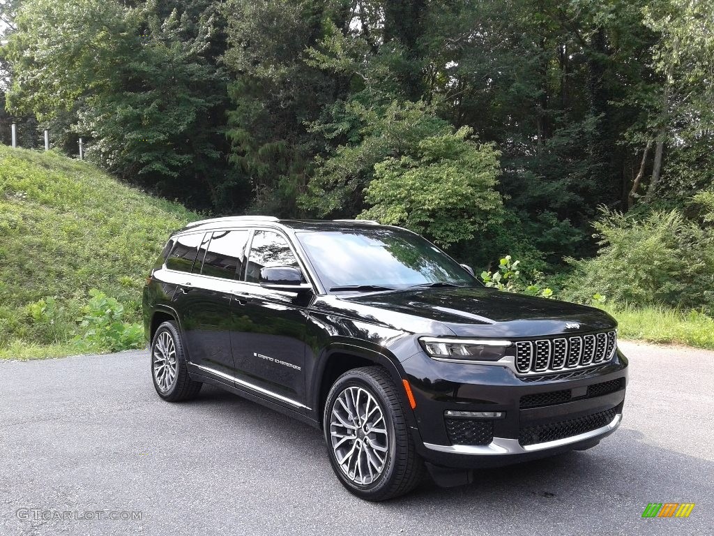 Diamond Black Crystal Pearl 2021 Jeep Grand Cherokee L Summit Reserve 4x4 Exterior Photo #142519807