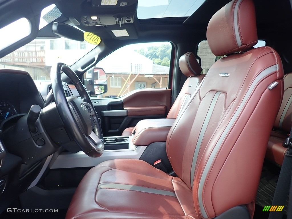Black/Dark Marsala Interior 2019 Ford F450 Super Duty Platinum Crew Cab 4x4 Photo #142525989