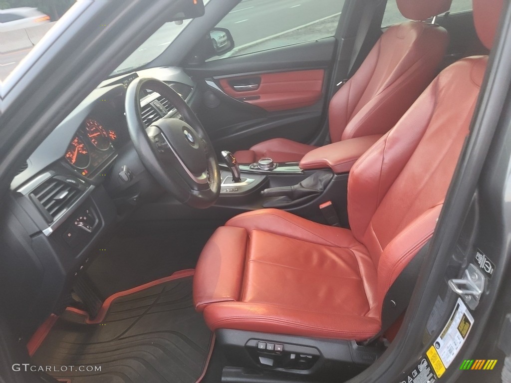 2014 3 Series 335i xDrive Sedan - Mineral Grey Metallic / Coral Red/Black photo #10