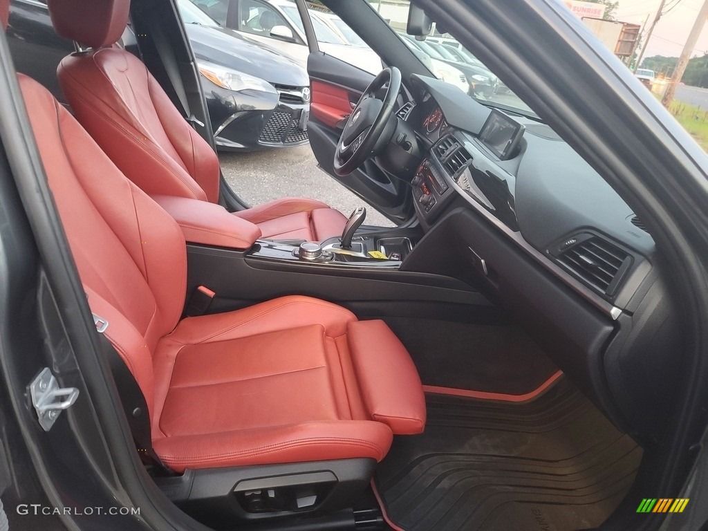 2014 3 Series 335i xDrive Sedan - Mineral Grey Metallic / Coral Red/Black photo #15