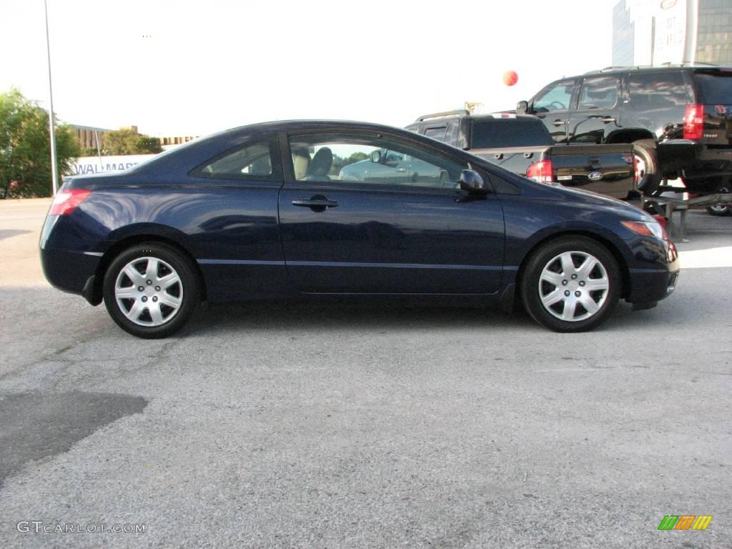2007 Civic LX Coupe - Royal Blue Pearl / Ivory photo #4