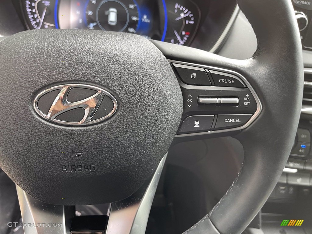 2020 Hyundai Santa Fe Limited Black Steering Wheel Photo #142534333